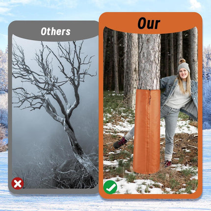 2 Pack Insulated Tree Trunk Protectors 100cm Height Winter Frost Covers for Palm Trees and Saplings - Triple Layer Thermal Garden Plant Protection.