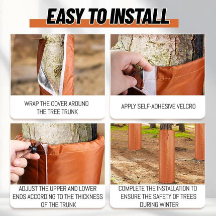 2 Pack Insulated Tree Trunk Protectors 100cm Height Winter Frost Covers for Palm Trees and Saplings - Triple Layer Thermal Garden Plant Protection.