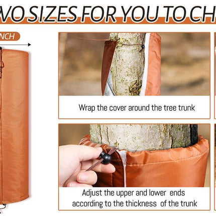 2 Pack Insulated Tree Trunk Protectors 100cm Height Winter Frost Covers for Palm Trees and Saplings - Triple Layer Thermal Garden Plant Protection.