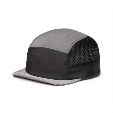 Black-grey UPF 50+ Quick-Dry Outdoor Sun Hat with Breathable Mesh - Lightweight Adjustable Cap for Hiking, Camping and Fishing in the Australian Sun.