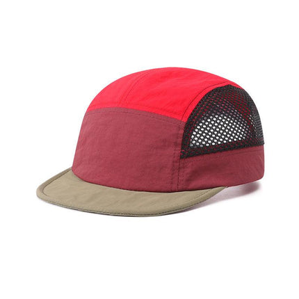 Red UPF 50+ Quick-Dry Outdoor Sun Hat with Breathable Mesh - Lightweight Adjustable Cap for Hiking, Camping and Fishing in the Australian Sun.