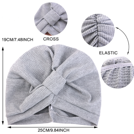 Green 3 Pack Women's Cotton Waffle Knit Turban Headwrap - Thickened Indian Style Beanie Cap - One Size Fits All for Australian Daily Wear.
