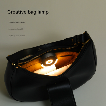 2 Pack Mini LED Handbag Light Ultra-Thin 18mm Round Purse Light for Finding Keys in Dark Bags, Outdoor Cycling and Night.