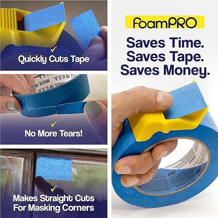 15 Pack Masking Tape Cutter Set (5 x 3 Sizes) Compact Clip-On Dispenser for 1", 1.5" & 2" Rolls Painter's Tape DIY Tool.