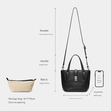 Brown Women's Vegetable Tanned Leather Bucket Bag Minimalist Crossbody Handbag with Inner Canvas Pouch for Work Daily Use.