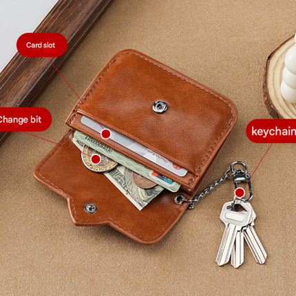 2PCS Black Women's Slim PU Leather Card Holder with Cute Heart Detail and Keychain Clip - Ultra Thin Portable Card Sleeve for Daily Use and Gifting.