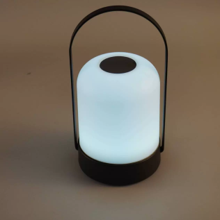 Black Portable LED Table Lamp Rechargeable Touch Dimmable Lantern 3 Colour Modes Night Light for Bedroom Camping Outdoor Dining 20cm.