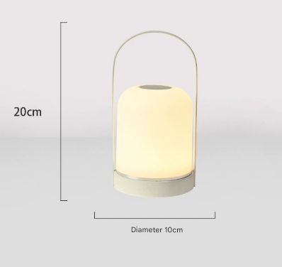 Black Portable LED Table Lamp Rechargeable Touch Dimmable Lantern 3 Colour Modes Night Light for Bedroom Camping Outdoor Dining 20cm.