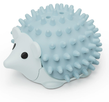 Blue 4 Pack Hedgehog Catnip Toys Self Grooming Face Scratcher & Teething Chew Toy Soft Rubber Interactive Play Set for Kittens.