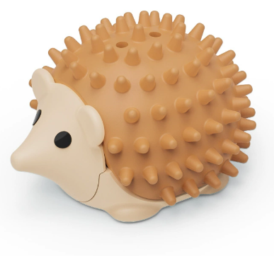 Coffee 4 Pack Hedgehog Catnip Toys Self Grooming Face Scratcher & Teething Chew Toy Soft Rubber Interactive Play Set for Kittens.