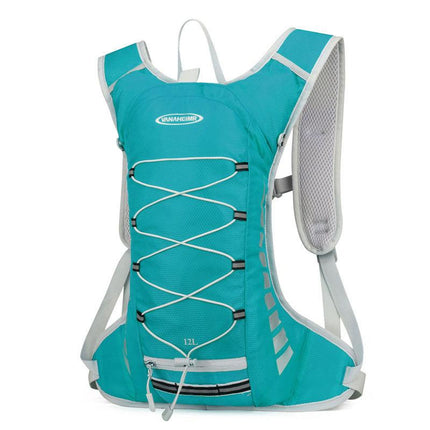 Green Lightweight Outdoor Sports Backpack Breathable Hiking Daypack Compact Running Cycling Bag with Bungee Storage 45cm for Travel.
