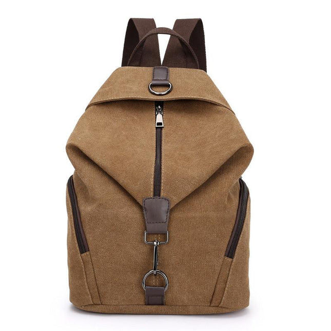 Brown Women's Vintage Canvas Backpack Casual Daypack Retro College School Bag Large Capacity Rucksack for Travel Work & Daily Use.