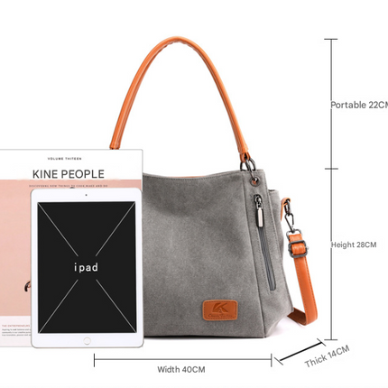 Purple Women's Canvas Hobo Handbag Large Shoulder Tote Bag Adjustable Crossbody Strap Casual Purse 40cm for Work School Travel.