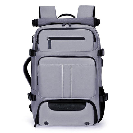 Large Capacity Convertible Travel Backpack - 16" Laptop Compartment, Shoe Pouch & USB Port(Grey).