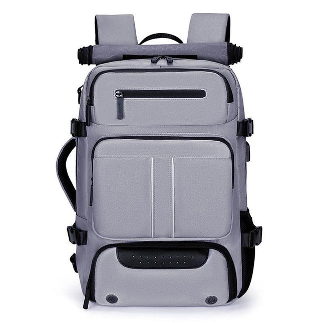 Large Capacity Convertible Travel Backpack - 16" Laptop Compartment, Shoe Pouch & USB Port(Grey).