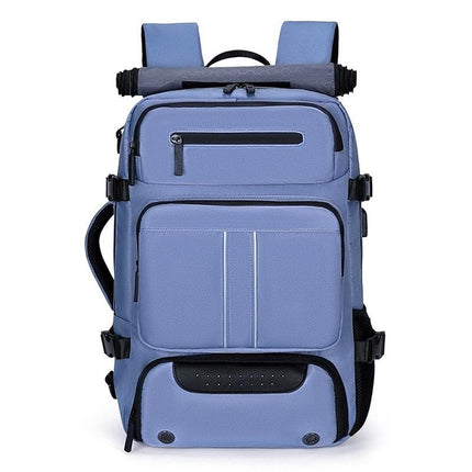 Large Capacity Convertible Travel Backpack - 16" Laptop Compartment, Shoe Pouch & USB Port(blue).
