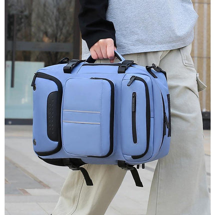 Large Capacity Convertible Travel Backpack - 16" Laptop Compartment, Shoe Pouch & USB Port(black).