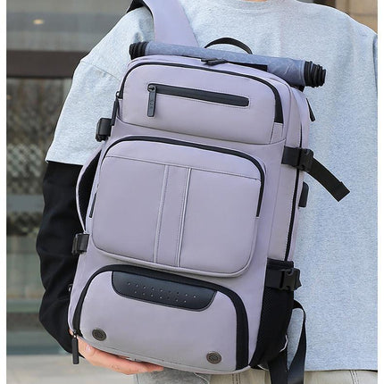 Large Capacity Convertible Travel Backpack - 16" Laptop Compartment, Shoe Pouch & USB Port(black).