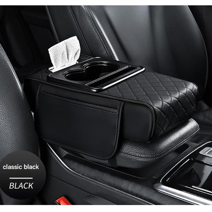 Premium Car Armrest Organizer & Comfort Pad(black).