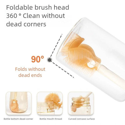 2pc*Effortless & Hygienic Portable Baby Bottle Cleaning Set(white).