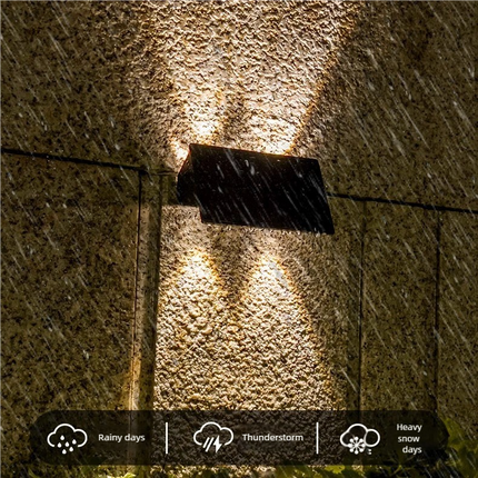 Solar Powered Up and Down Wall Light(yellow light).