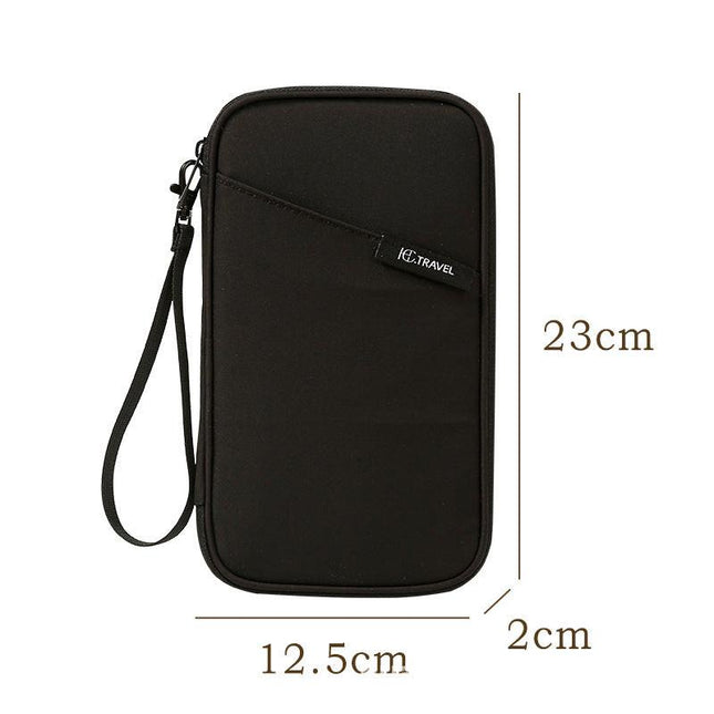 Travel Document Organizer(black) - Multi-Pocket Design, Lightweight, Luggage-Friendly Storage.