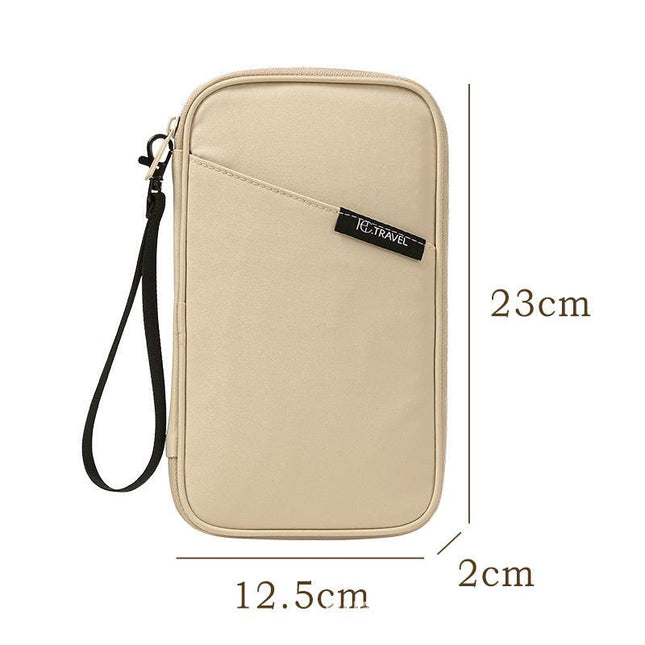 Travel Document Organizer(beige) - Multi-Pocket Design, Lightweight, Luggage-Friendly Storage.