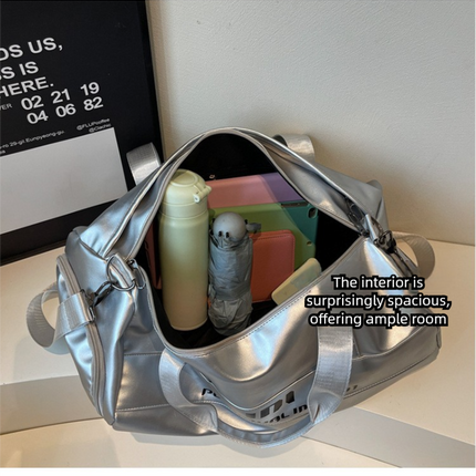 Lightweight Sports Bag with Dedicated Shoe and Wet Gear Zone(silver).