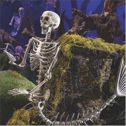 Halloween 31.5 inch  Poseable Mermaid Skeleton Prop Haunted Decor.