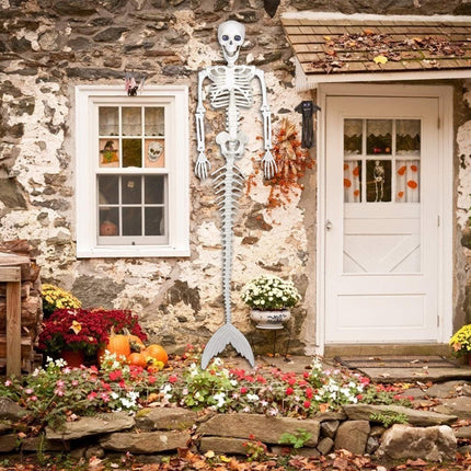 Halloween 31.5 inch  Poseable Mermaid Skeleton Prop Haunted Decor.