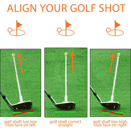 Black Adjustable Magnetic Golf Club Face Alignment and Swing Trainer.