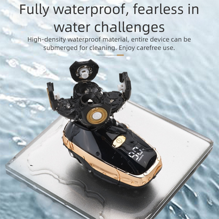 Black 5-Head Rotary Shaver - Waterproof & wireless.