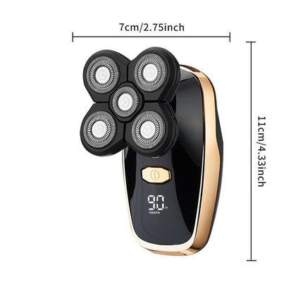 Black 5-in-1 Head Shaver & Grooming Kit - USB Charge.