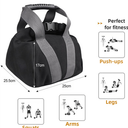 Black Portable Fitness Kettlebell Sandbag.