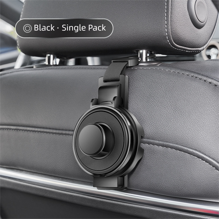 Black 3-in-1 Car Headrest Organizer Hook.