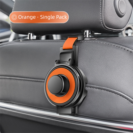 Orange 3-in-1 Car Headrest Organizer Hook.