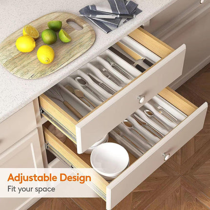 Grey Adjustable Cutlery Tray (33-57cm).