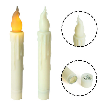 12-Pack LED Taper Candles, Remote, Hooks, & Line.