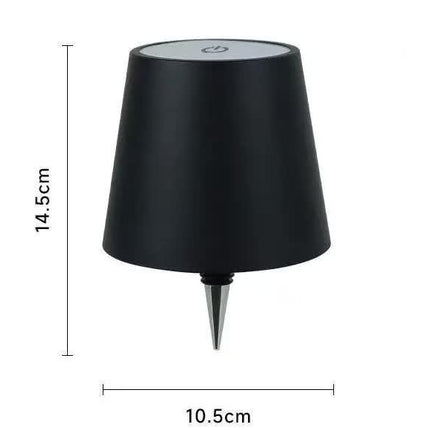 Black Cordless Tri-Color Wine Bottle LED Lamp.