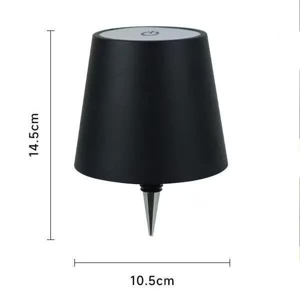 Black Cordless Tri-Color Wine Bottle LED Lamp.