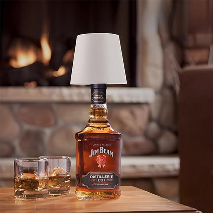 Green Cordless Tri-Color Wine Bottle LED Lamp.