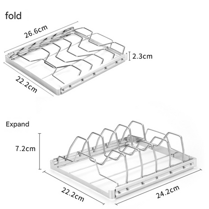 2-Pack Foldable Stainless Steel Rib Racks(26.6 x 22.2 x 2.3 cm).