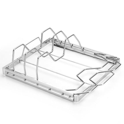 2-Pack Foldable Stainless Steel Rib Racks(26.6 x 22.2 x 2.3 cm).