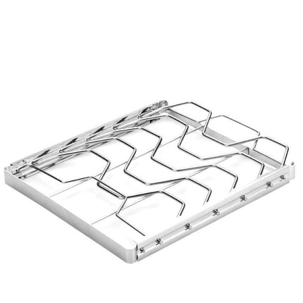 2-Pack Foldable Stainless Steel Rib Racks(26.6 x 22.2 x 2.3 cm).