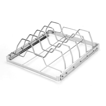 2-Pack Foldable Stainless Steel Rib Racks(26.6 x 22.2 x 2.3 cm).