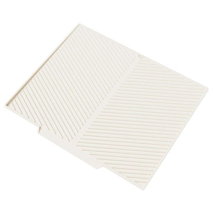 2PC White Multi-Use Drain Mat (51x43 cm) – Non-Slip Heat Protection for Dish Drying & Prep.