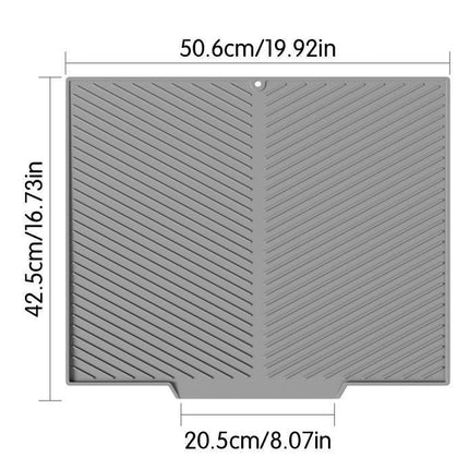 2PC White Multi-Use Drain Mat (51x43 cm) – Non-Slip Heat Protection for Dish Drying & Prep.