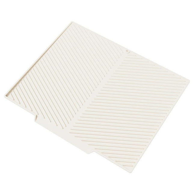 2PC White Multi-Use Drain Mat (37x27 cm) – Non-Slip Heat Protection for Dish Drying & Prep.