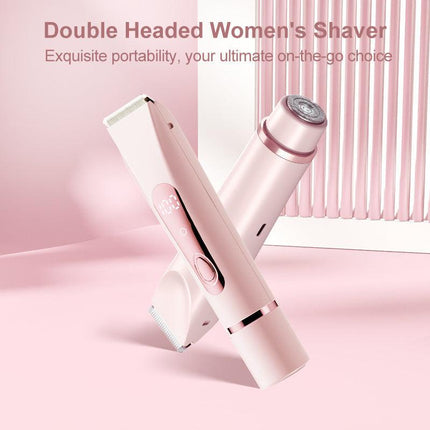 Pink Lectric Bikini Trimmer for Women, 1 Set Rechargeable 2 in 1 Body & FacialHair Removal.
