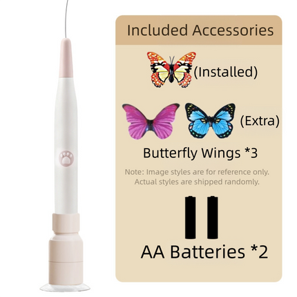 Automatic Interactive Butterfly Cat Toy – Electric Rotating Wand with 60CM Steel Wire, Suction Base & 2 Smart Modes for Kitten Enrichment.